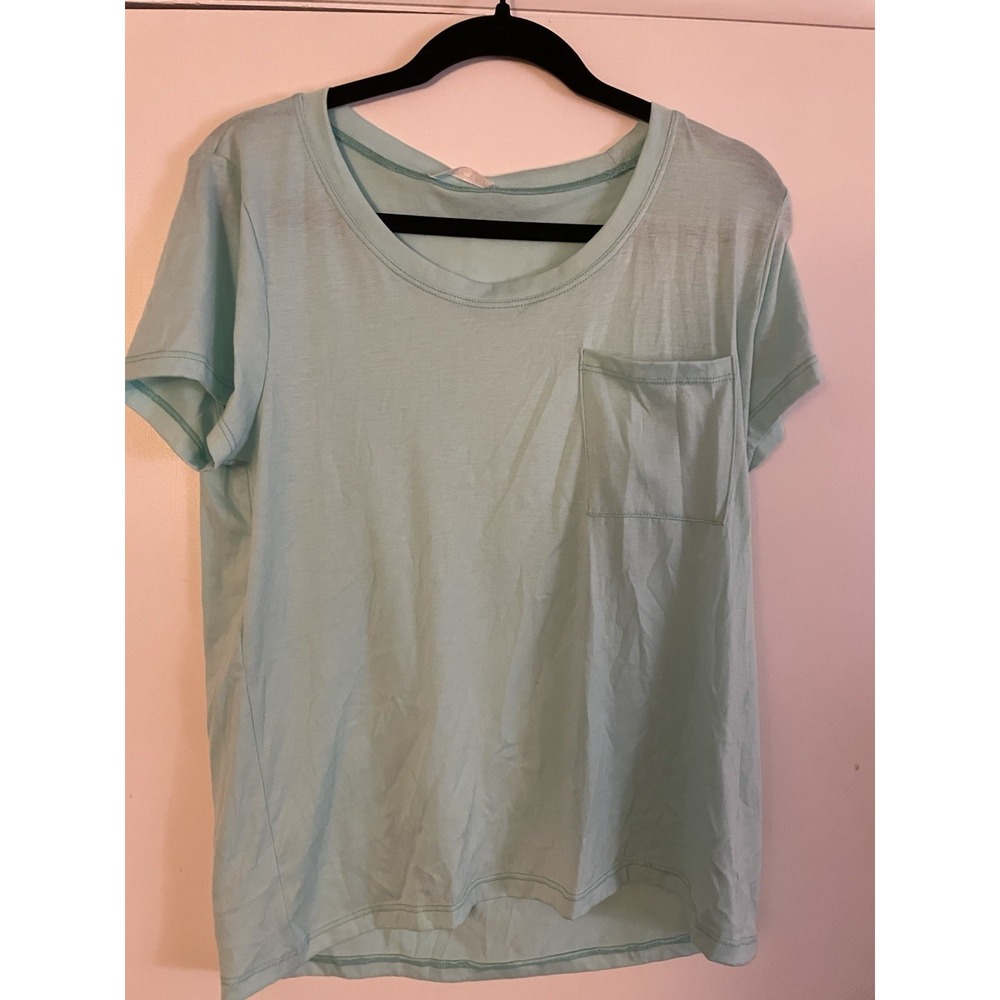 Honey & Lace Shirt Womens mint green Tee Relaxed Fit‎ Pocket T-Shirt Size Medium